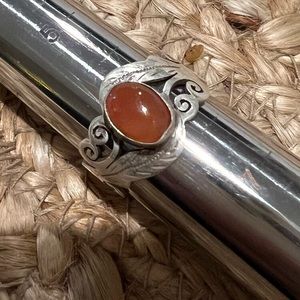Natural Stone Sterling Silver Ring size 6